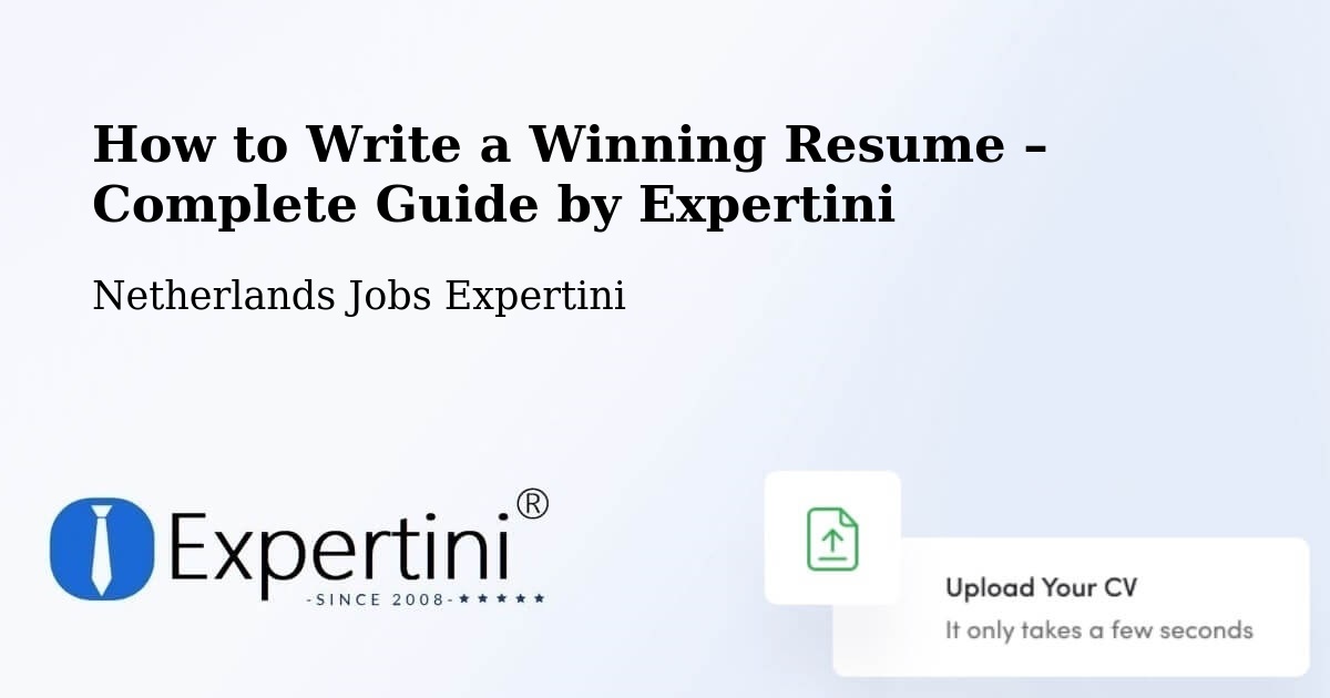 Resume Writing Guide for Job Seekers – Zeist - Zeist, Netherlands Jobs Expertini